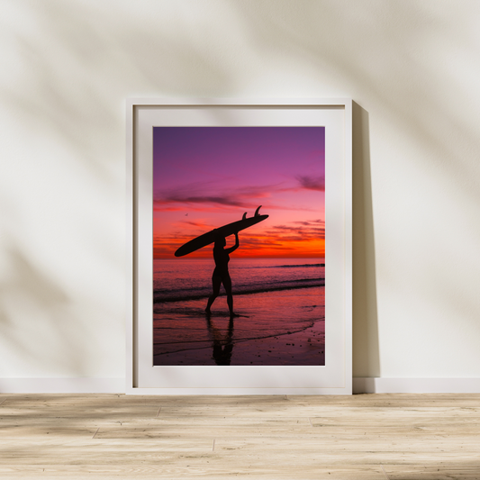 Surfeuse du sunset